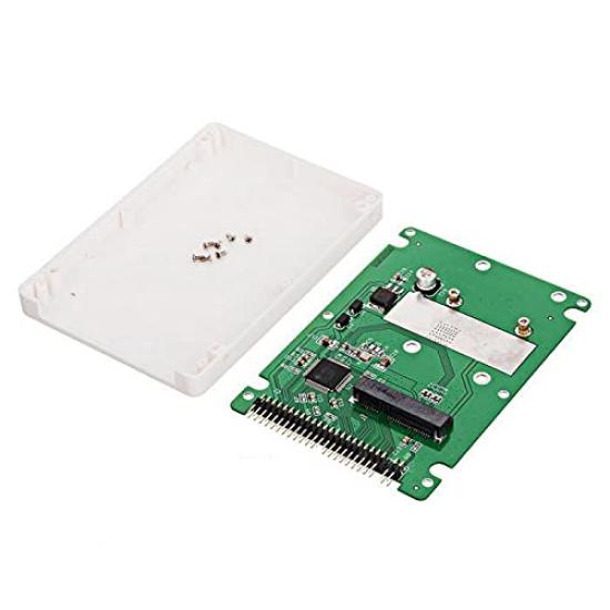 NFHK mSATA Mini PCI-E SATA SSD To 2.5-inch IDE 44-pin Laptop Hard Drive Enclosure (White)