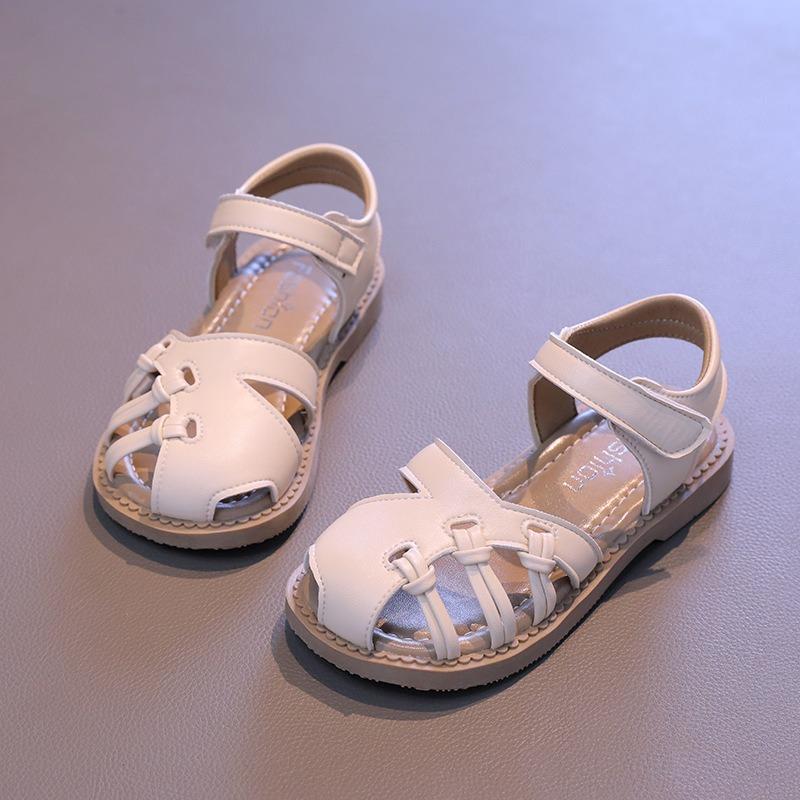 Girls' Sandals Closed-Toe Woven Shoes for Toddlers & Young Kids, Soft-Sole Beach Sandals for Children Girls' Party Shoes
