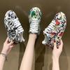 Large Size Cartoon Lace-up Muffin and Casual Single Shoes Autumn New Round Head Versatile Women's Shoes