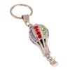 Hot Air Balloon & Hamburger Golden Keychain with Melon Seed Alloy and Sand Gold Ingot