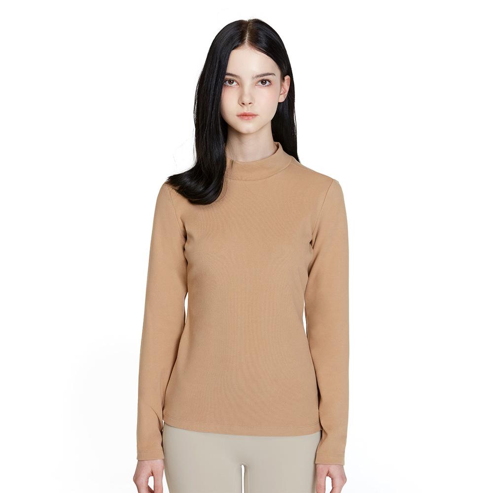 Teseulla Women'S Peach Brushed Turtleneck Regular Fit