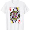 Rainha de Copas Baralho de Cartas Cartas de Jogar Halloween Poker Camiseta