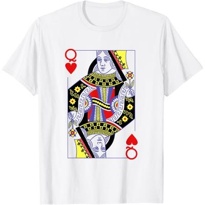 Queen Of Hearts Deck Of Cards Playing Cards Halloween Poker T-Shirt(1)