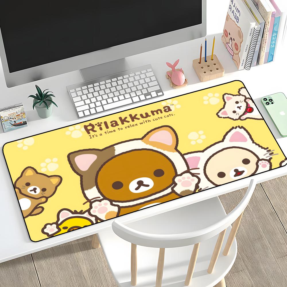 R-Rilakkuma-es Mauspadd Gummi-Matte Laptop XXL Mauspadd Notizbuch Gamer Computertisch Gaming Zubehör