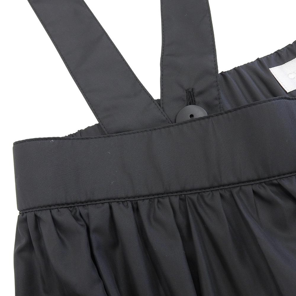 cygne Women's Long Tiered Skirt with Overalls, Black, 1 skirt 1 blackUsed