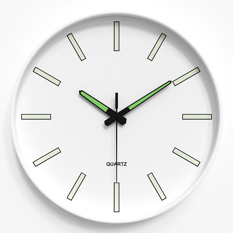 Luminous Wall Clock Silent Clock Home Living Room Clock Wall Hanging Simple Quartz Clock Cloc 25CM