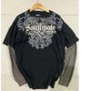 Y2K T Shirt Men New Hip Hop Red Printing Round Neck Oversized Long Sleeved T Shirt Casual Gothic Clothing Tops Streetwear