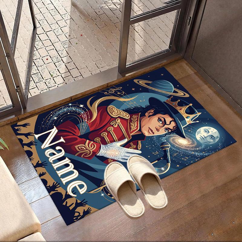 Custom Name Personalized Michael Jackson POP Print Carpet, Versatile Home Decor Rug, for Playroom, Apartment, Balcony, Entryway, Hallway Gift
