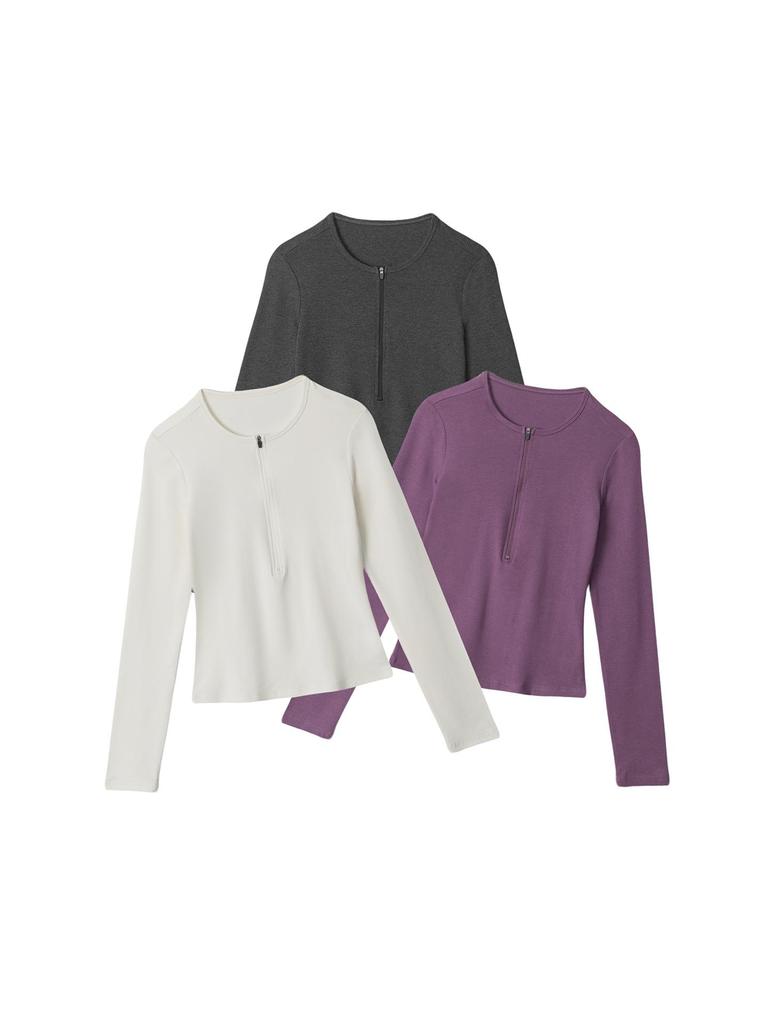 HeyHenry Women's Slim Fit Running & Yoga Long Sleeve Half Zip Top