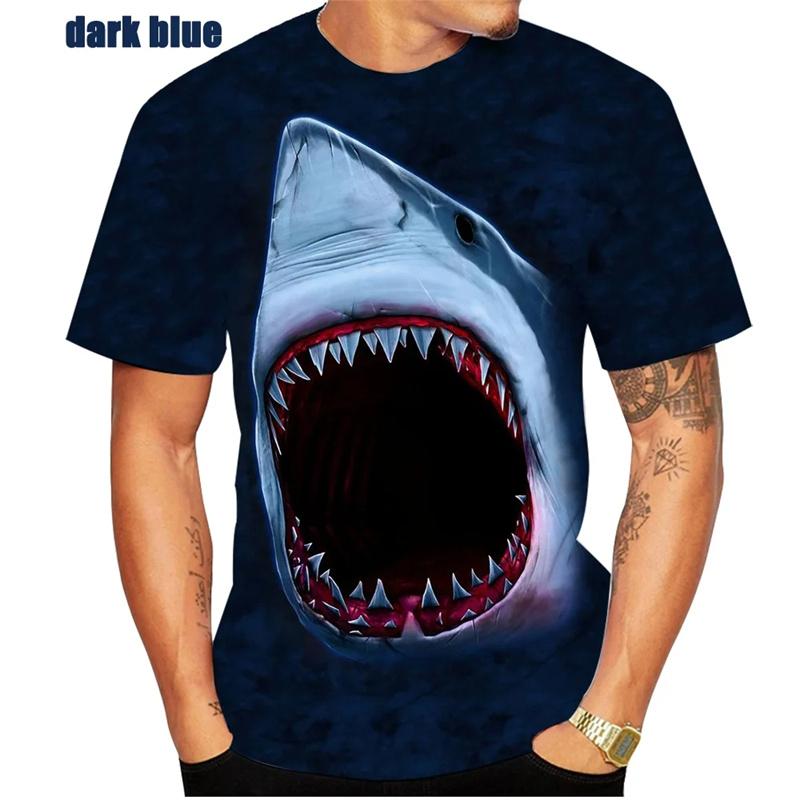 Horrible Shark T Shirt For Men Ocean Animal 3D Printed T-Shirts Summer Casual Fashion O-Neck