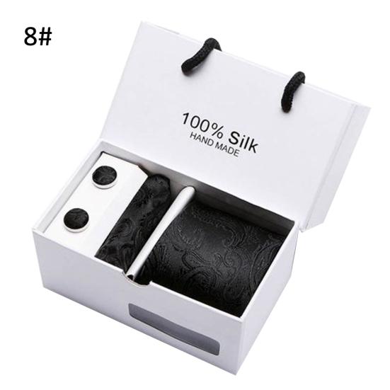 5Pcs Men Handkerchief Cuff Button Necktie Suit Wedding Party Accessories?Gift