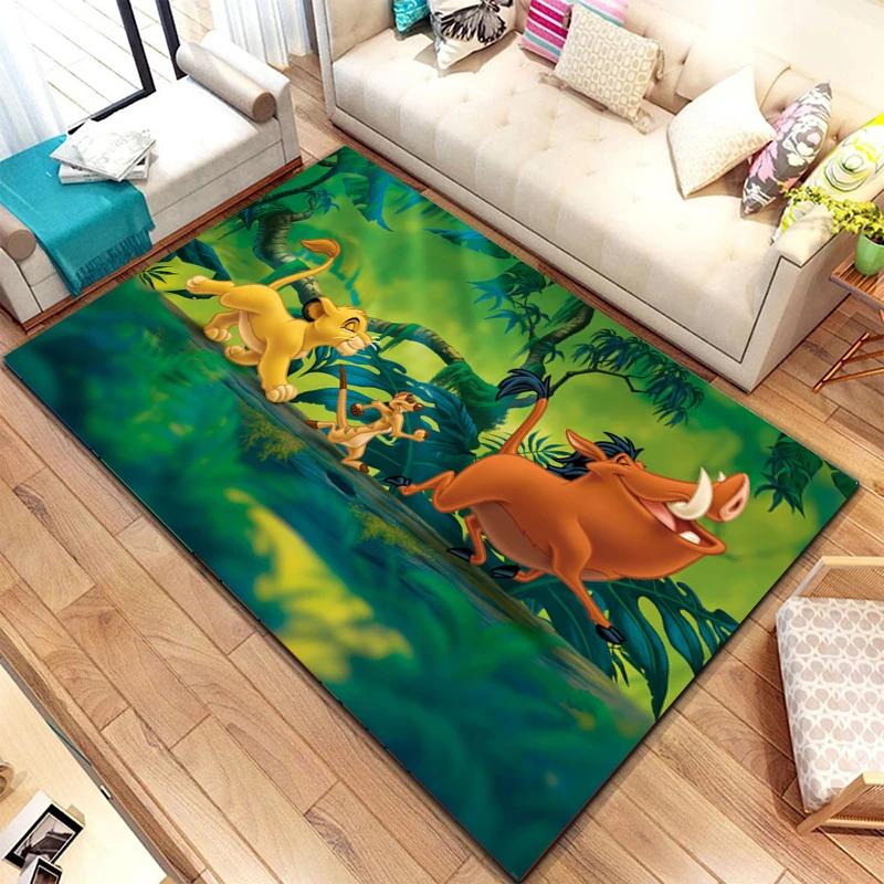 Tappeto Fantasioso a Tema Savana – Ideale per Camere di Bambini, Soggiorno e Decorazioni per la Casa | Adorabile Tappetino da Pavimento a Cartoni Animati come Regalo