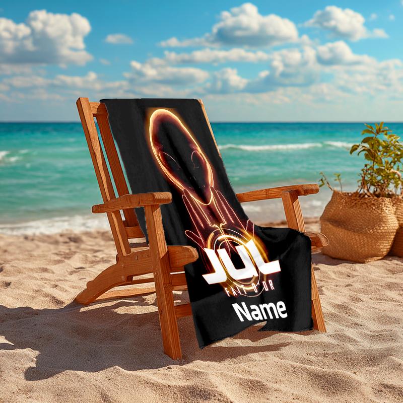 Personalized customized proof beach towel with Jul rapper pattern - soft, absorbent,quick-drying,perfect swimming,camping&bathing