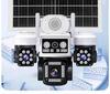 AOV Solar-Powered 360° HD Night Vision Camera with Remote Access and Four-Lens for Indoor/Outdoor Monitoring