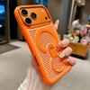 Luxury 360° Rotate Phone Case for iPhone 17 Air 16 15 14 Plus 13 12 11 Pro Max for Magsafe Mesh Heat Dissipation Stand Cover