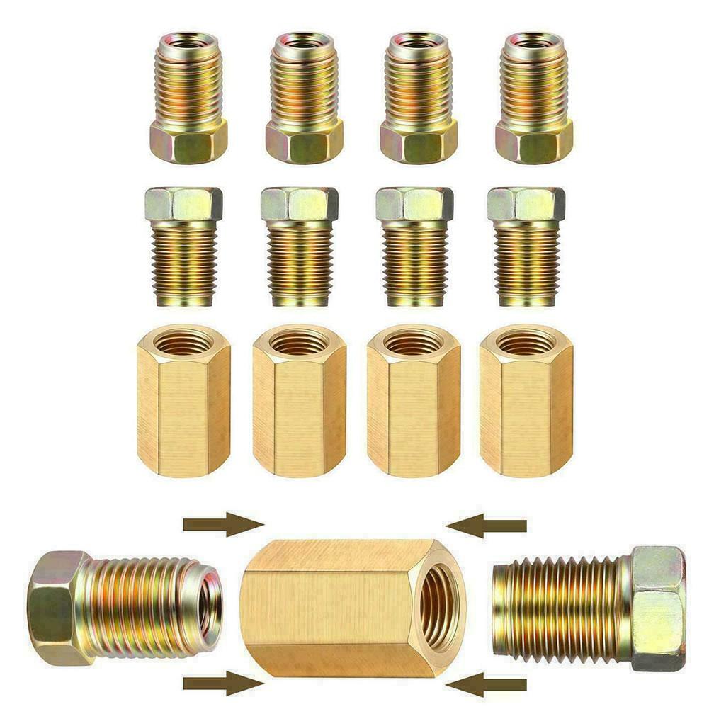 12 Pcs /Set Brake Line Repair Female Union Inverted Nut Fittings Tube