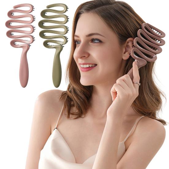 Boar Bristle Hair Brush Portable Anti-static Vented Hair Paddle Brush Women Scalp Massage Hair Voluming Styling Detangling Comb