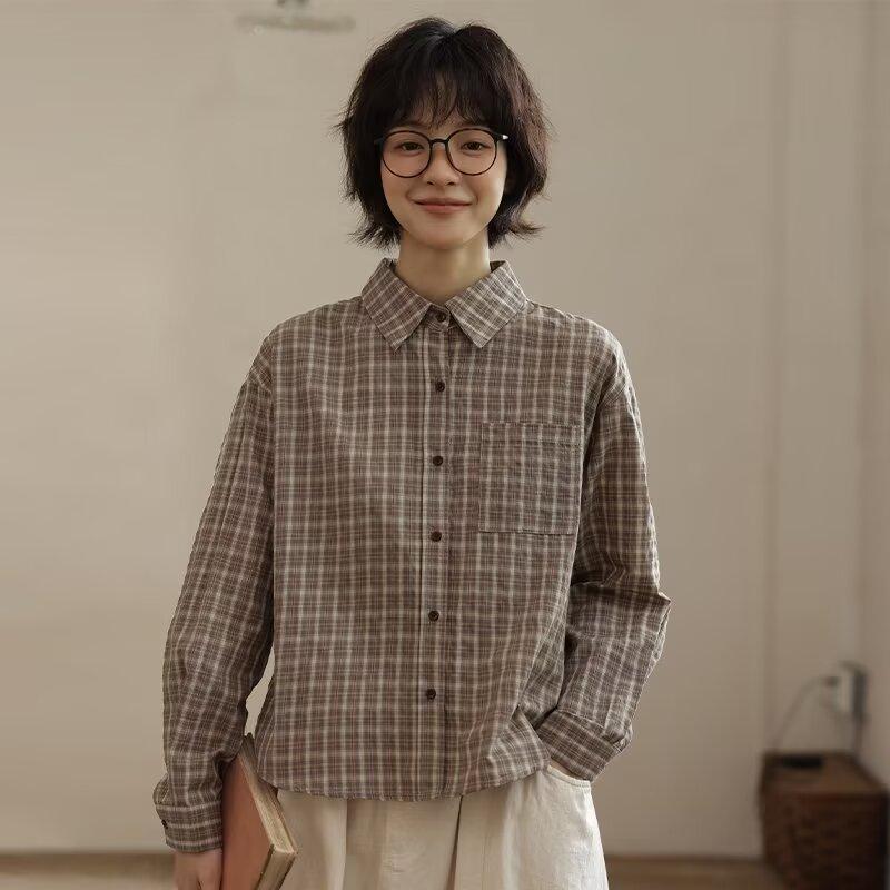 2024 dopisní košile s dlouhým rukávem Japonský hongkongský styl volná košile pro chlapce léto trendy všestranný ležérní kabát
