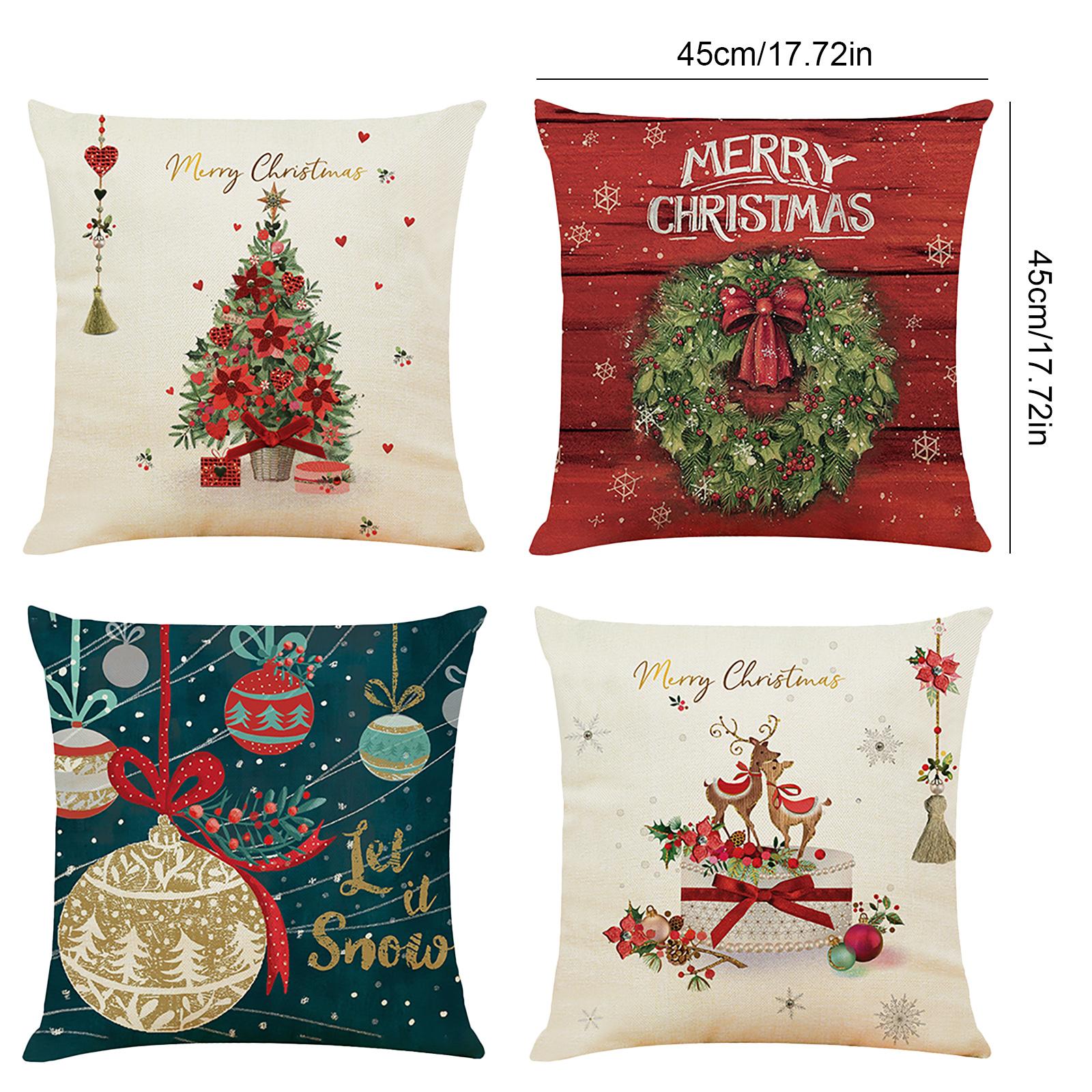

Домашний декор, Рождественская наволочка, наволочка с принтом Санта, индивидуальный чехол для офисной автомобильной подушки 45x45 см, Funda de Almohada 40X40CM