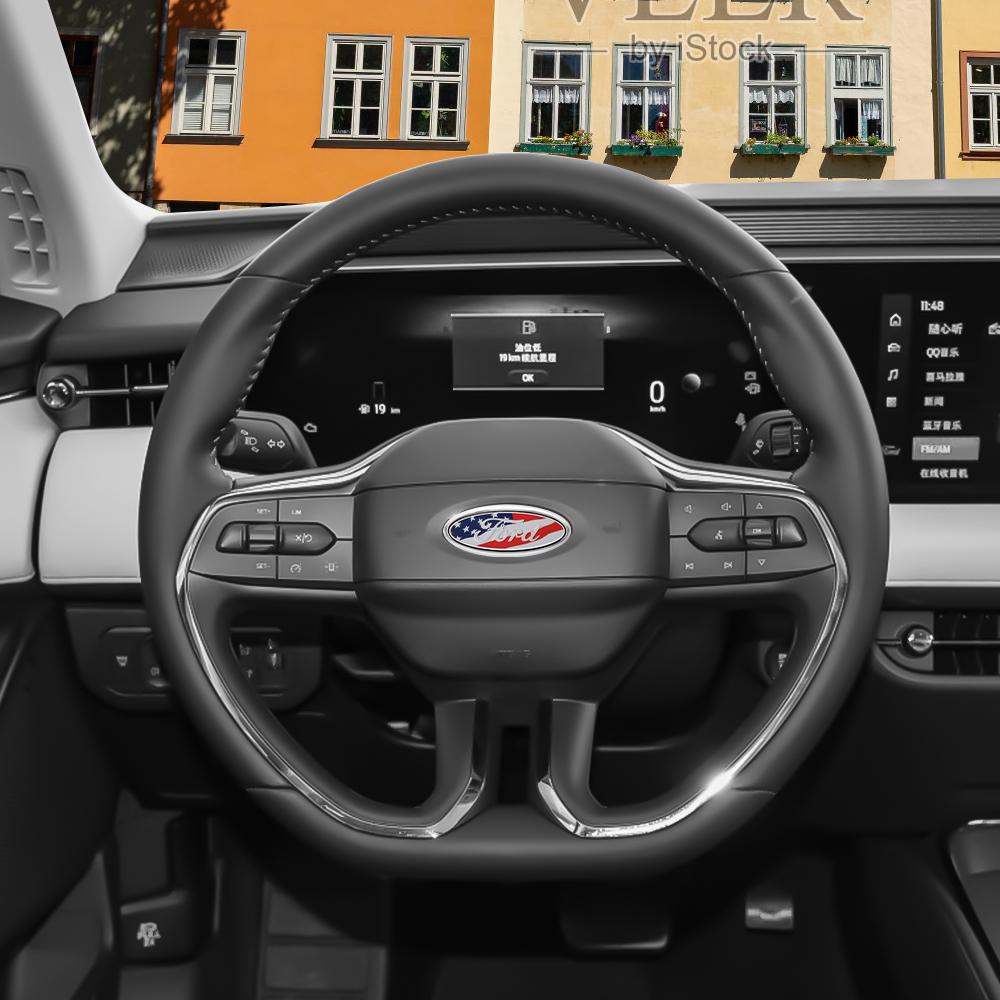 Car Styling Steering Wheel Center Emblem Sticker Center Cover For Ford Fiesta Mondeo Explorer Escape Shelby Fusion Mk5 Mk7 Kuga BW9