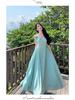Elegant Blue-Green Maxi Dress: Flowy, Slimming, and Perfect for Vacations