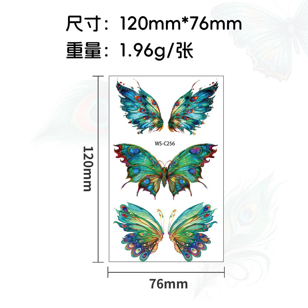 New Colored Butterfly Ins Style Tattoo Stickers Waterproof Arm Advanced Stage Performance Makeup Face