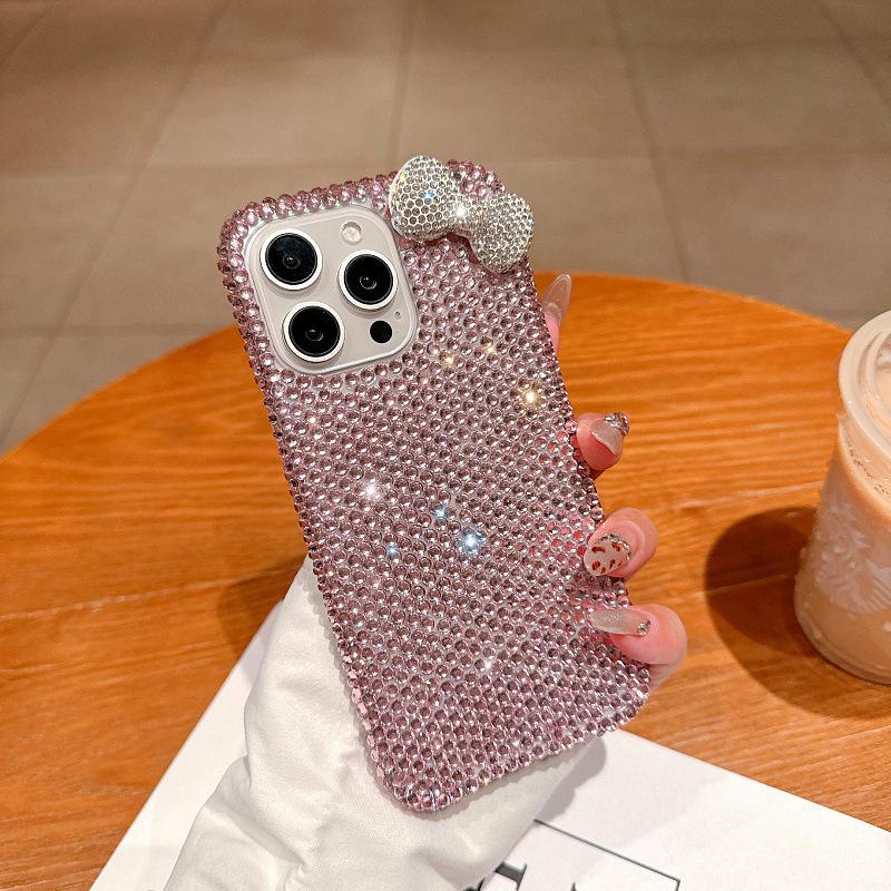 

Pink Rhinestone Bow Cartoon Phone Case for iPhone 15/16 Pro/Max iPhone 14 Pro Max