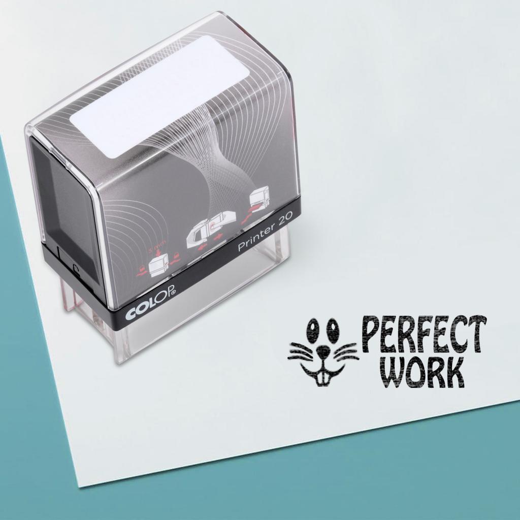 Printtoo Self Inking Rubber Stamp - Pre-Inked Office Stamp - Stationary Stamp - COLOP P20 Mini Stamper - Teachers Stamp -