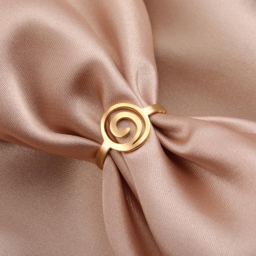 Cazador Geometric Swirl Spiral Women's Ring Stainless Steel Finger Rings Trendy Jewelry Wholesale 2025 Birthday Party Gift New