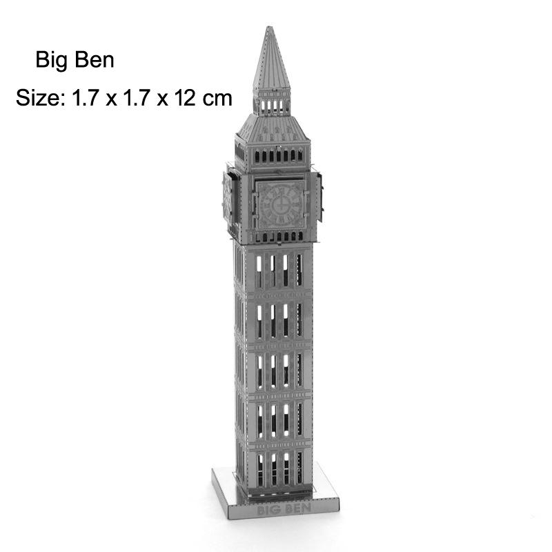 World Architecture 3D Metal Puzzle  Tower Model Diy Laser Cut Jigsaw Model For Adult Kid Educational Toys Desktop Decoration