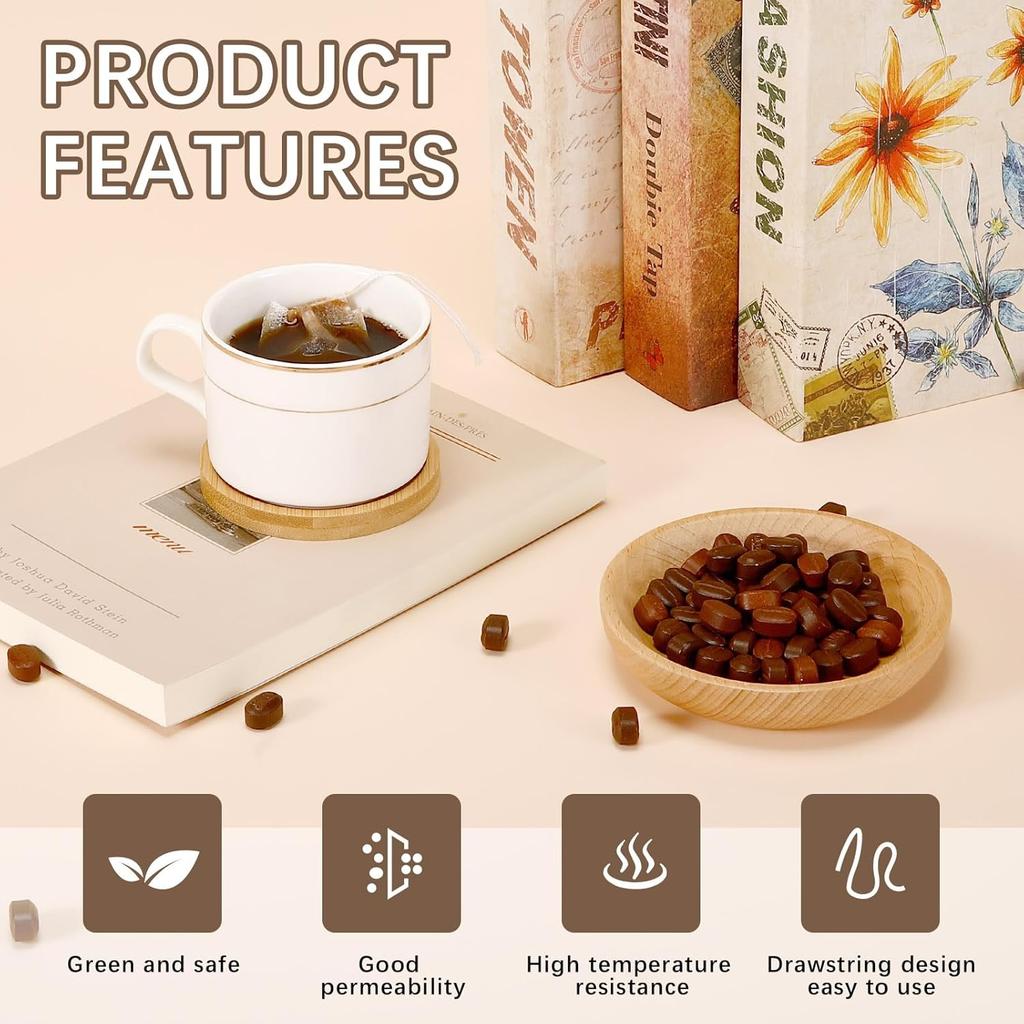 300 Pcs Empty Tea Bags for Loose Leaf Tea, Disposable Small tea Filter Bags with Drawstring fillable Cloth Diy Empty Tea Sachets for Loose tea,