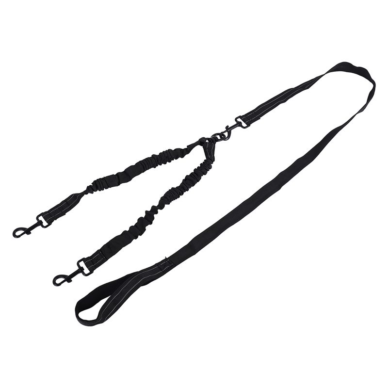 ABUL-Double Dual Dog Leash,No Tangle Dog Lead With Padded Handle For Two Dogs чёрный