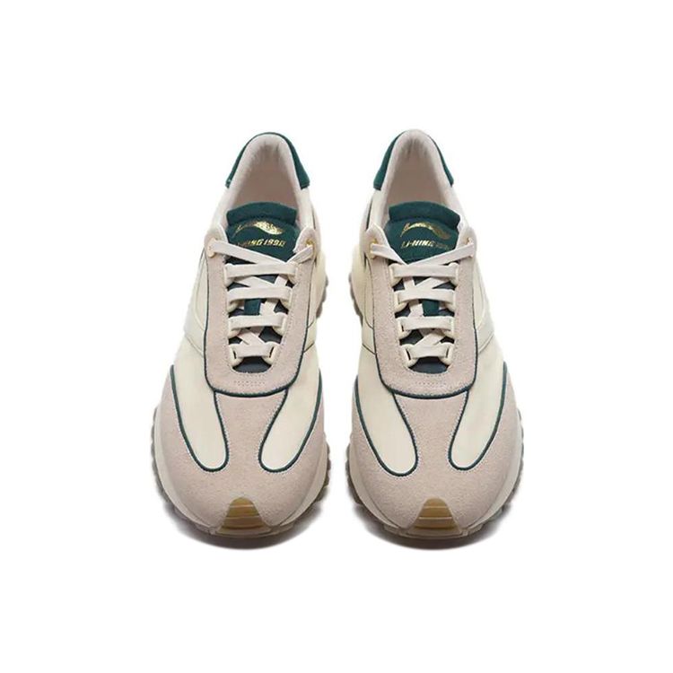 Li-Ning 1990 Comfortable Low-Top Running Shoes Men Sneakers Light-Antique-Yellow Green ALJS013-4