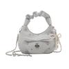 Drukowana Torba Chmurka - Stylowa Torba na Ramię Crossbody z Łańcuszkiem i Kokardką