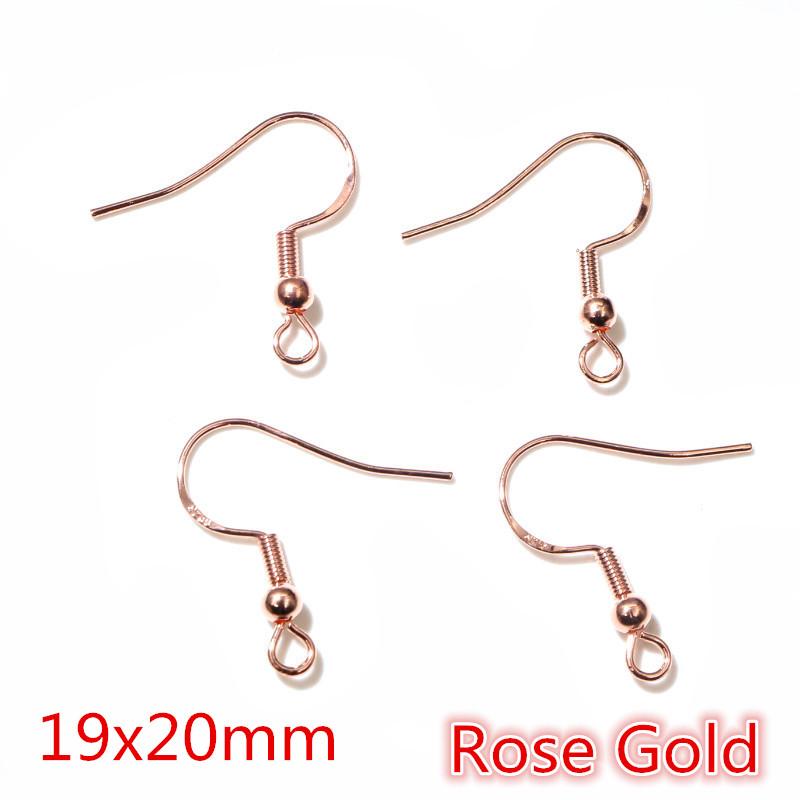 50pcs 2-Styles 925 Sterling Silver Plated Gold Rhodium Earrings Hooks Findings for DIY Earring Jewelry Making Accessories 