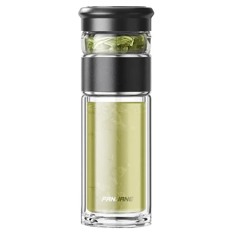 FANJANE 400ml Thermos Bottle Insulated Cup for Men Women Office Business 316 Stainless Steel Portable Tea Water Separation Cup