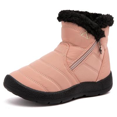 WikPoo Schnee Jungen und Warme und Kurze Stiefel für und Spielen in der Größe Kinderstiefel, Mädchen, Fleecegefüttert, Rutschfest, Schule, Outdoor, Schnee, Beige,