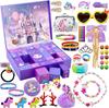 Hot Pink Christmas Advent Calendar Box for Girl Gift Mermaid Unicorn Princess Dress Up Jewelry Hairpin 24Day Countdown Calendar Gift Box