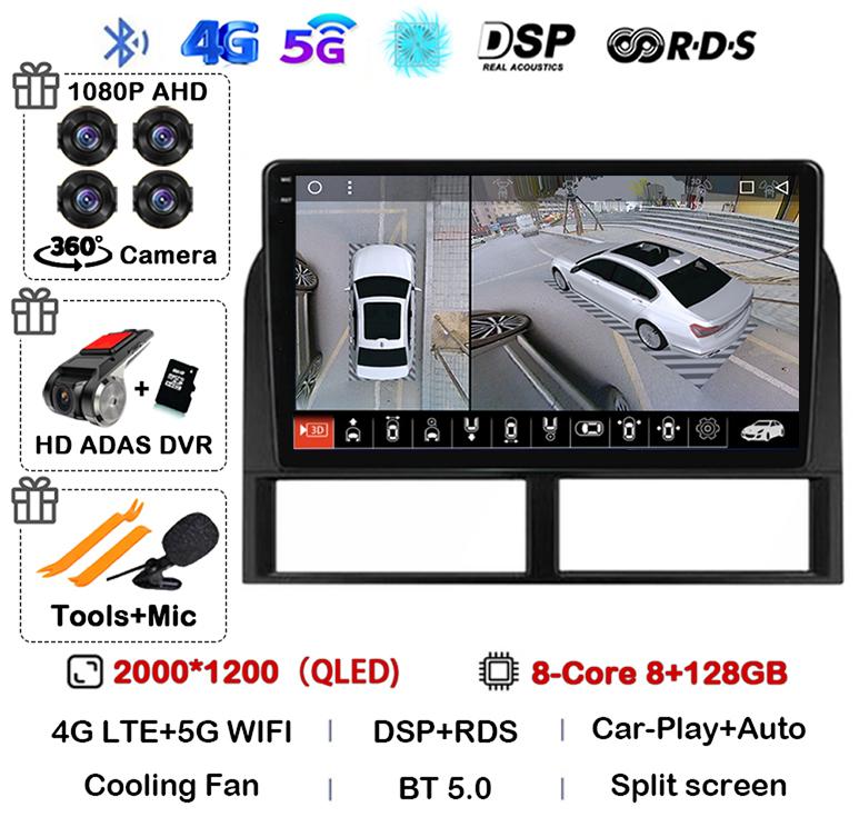 Android 14 Carplay Wifi+4G Car Radio For Jeep Grand Cherokee II WJ 1998-2001 2002 2003 2004 Multimedia Video Player GPS Stereo