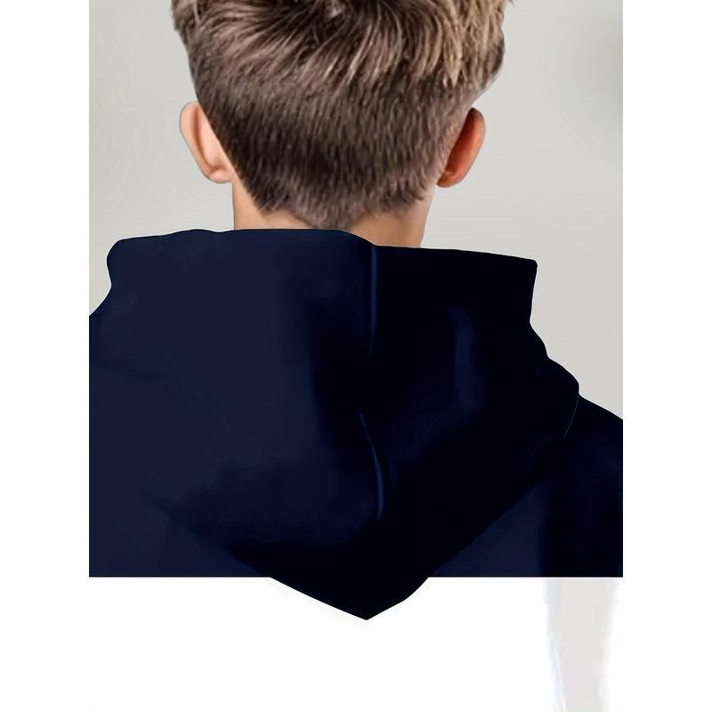 Latest Striped Design 3D Printed Boys' Hoodie, Comfortable Sportswear Outdoor Children's Hoodie Top