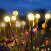 1 pacote atualizado 10 LED luzes de vaga-lume movidas a energia solar luz de inserção de solo luz de abelha à prova d'água para jardim externo gramado luz de inserção de solo