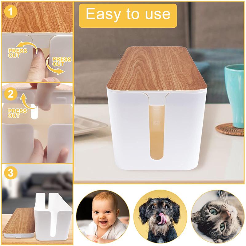 Cord Organizer Box to Hide Surge Protector on Desk or Floor Charger Socket Network Line Storage Bin