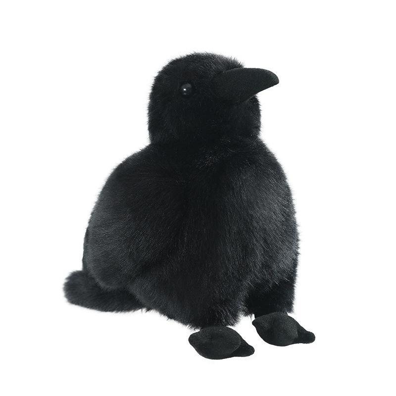 Kawaii Black Crow Plush Toy Realistic Crow Stuffed Animal Creative Bird Soft Doll For Child And Adults Gothic Room Decor