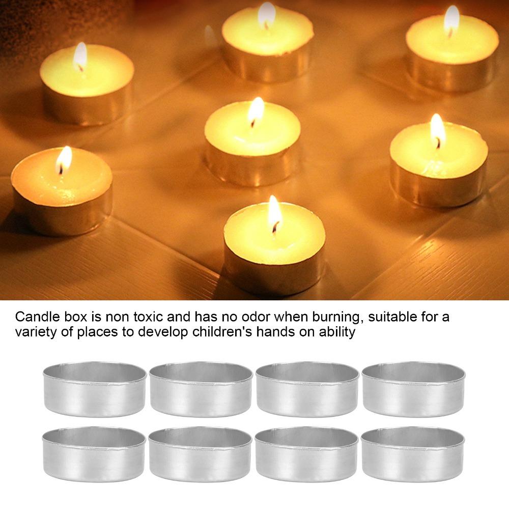 50 Pcs Sliver Candle Mold Container DIY Candle Making Bases For DIY Candle Making