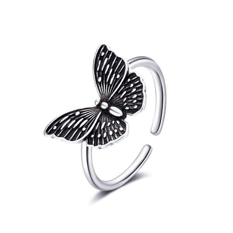 Vintage Butterfly Metal Punk Rings Set for Women Girls Party Jewelry Gifts Fashion Accessories Buckle Female Index Finger Ring