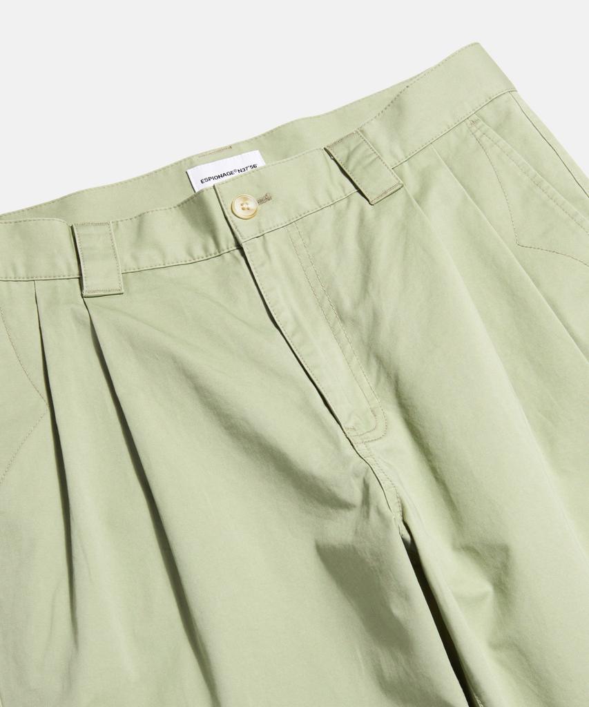 ESPIONAGE 2 Pleats Light Chino Pants Khaki Beige