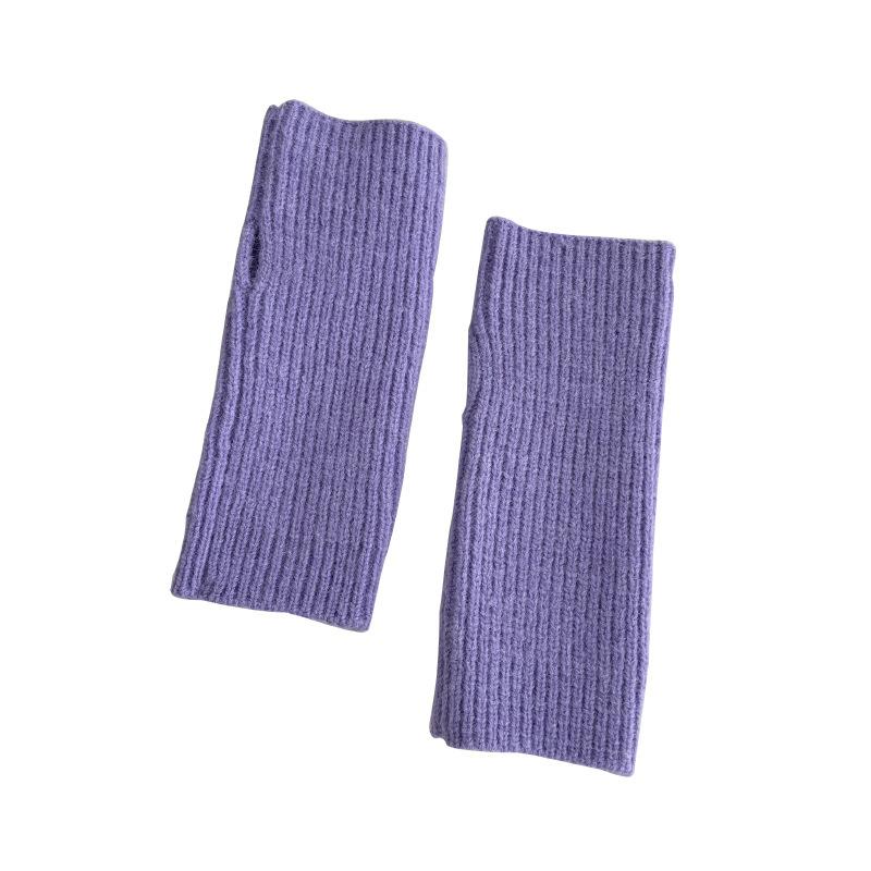 Winter Warm Gloves Knitted Mittens Soft Warm Fingerless Gloves Women Fashion Solid Color Half Finger Gloves Winter Accessories