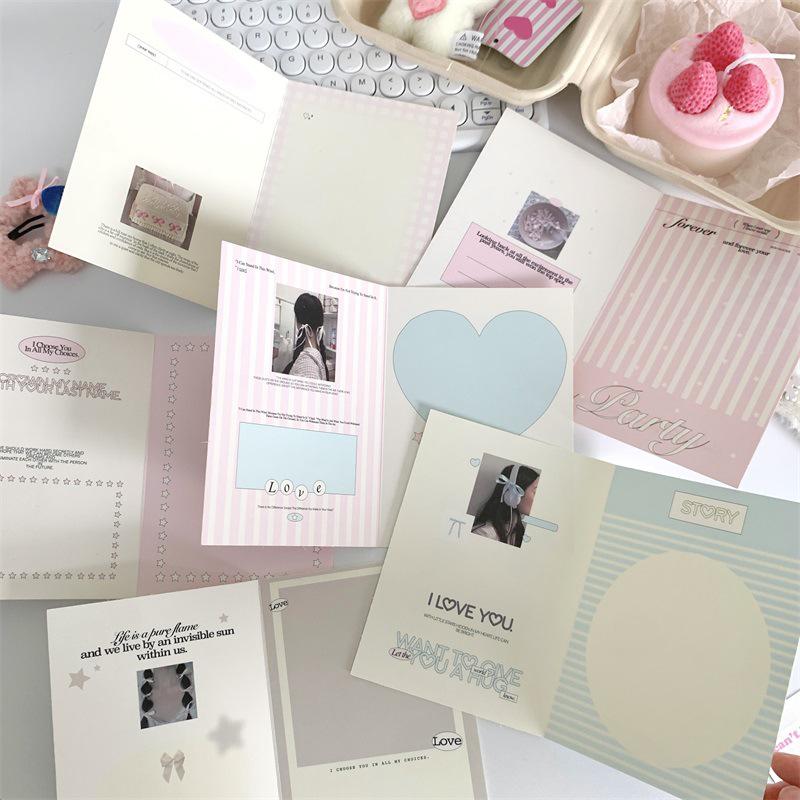 10Pcs Korean Ins Cute Kpop Photo Card Back Card Foldable Card Holder Fix Decor Paper Board Diy Packing Material