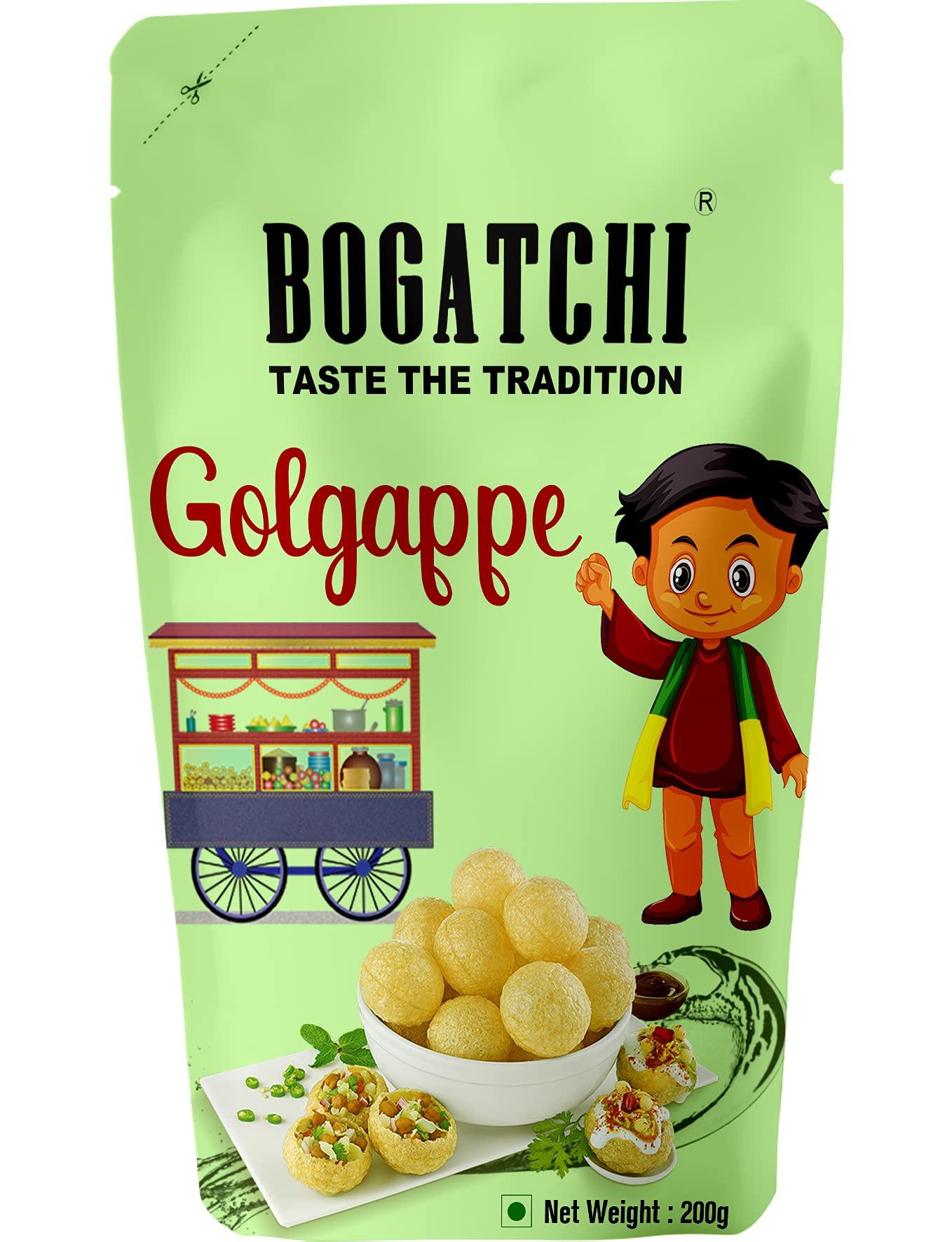 BOGATCHI Pani puri packet ready to eat - Fry or Bake in Microwave | instant pani puri pellets | Golgappe Packet Readymade | pani poori | Pani Puri