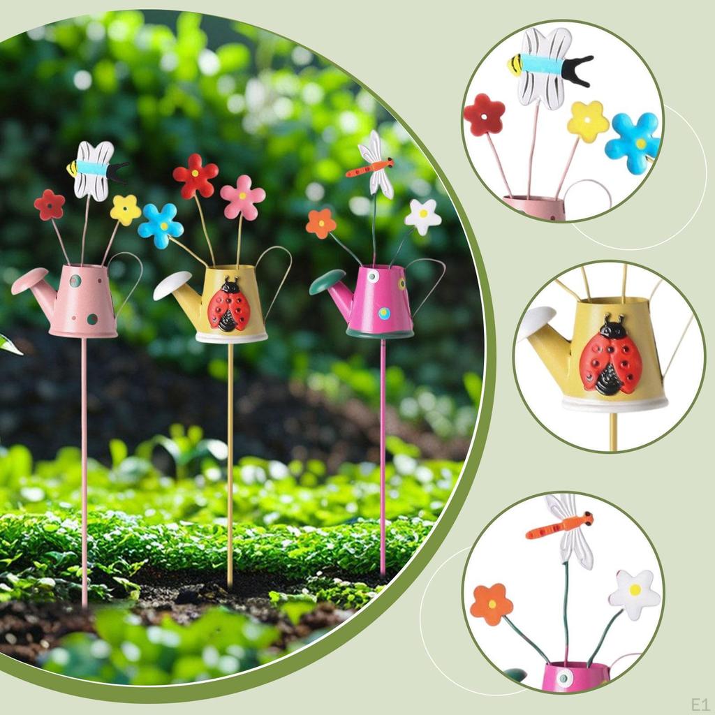 3 Stück Cartoon Dekorative Gartenstecker für Topfpflanzen Rasenflächen Gärten